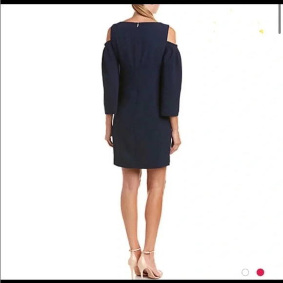 TRINA TURK KAIPO NEW SHIFT NAVY BLUE WEDDING DRESS SUMMER HOLIDAY DRESSY SIZE 0 - Picture 4 of 7